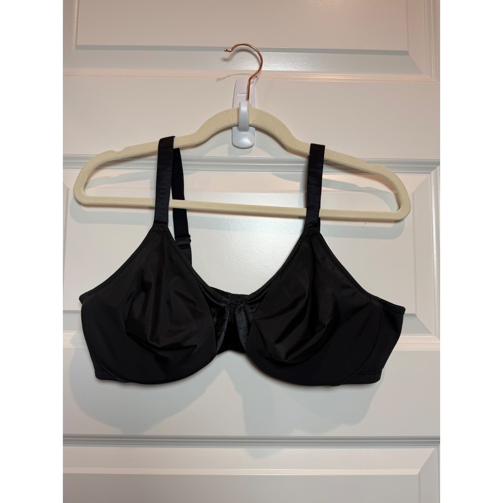 Olga 5006 Black Full Coverage Underwire Bra Unlined Womens 40C